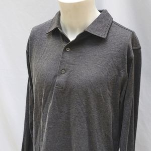 Men's Fairway & Greene long sleeve polo, dark grey, sz L